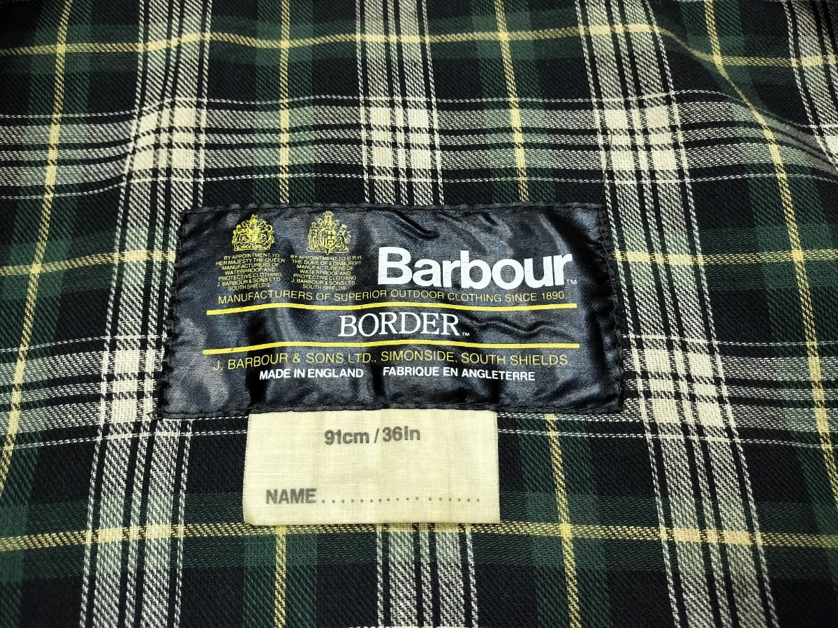 ”Mint“ 80s Barbour BORDER c36 バブアー　ボーダー　オイルドジャケット 2ワラント　2クラウン