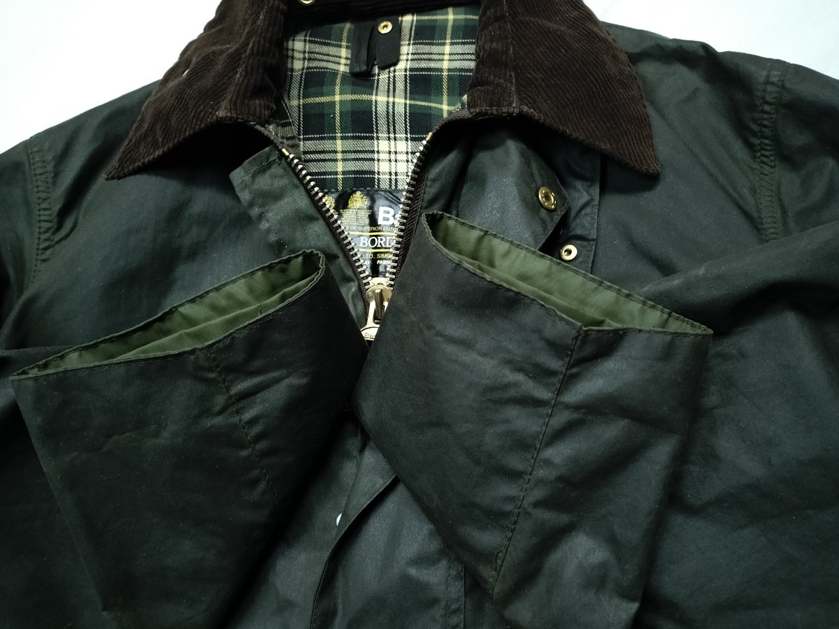 ”Mint“ 80s Barbour BORDER c36 バブアー　ボーダー　オイルドジャケット 2ワラント　2クラウン