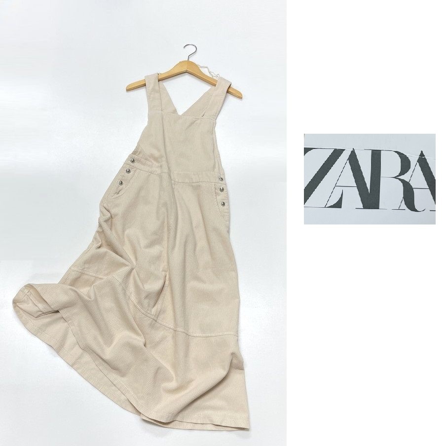 未使用品 /M/ ZARA アイボリー ジャンパースカート コーデュロイ 未使用品 /M/ ZARA アイボリー ジャンパースカート コーデュロイ