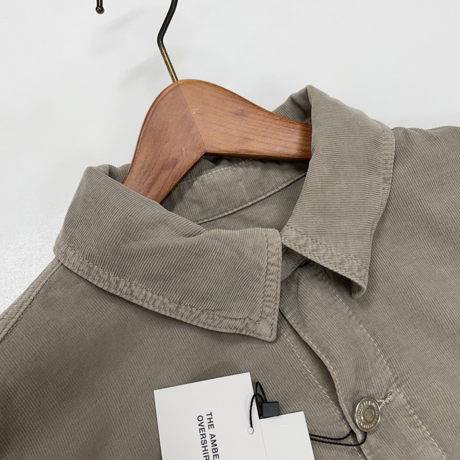 L/ ZARA グレージュ ファインコーデュロイシャツジャケット L/ ZARA グレージュ ファインコーデュロイシャツジャケット
