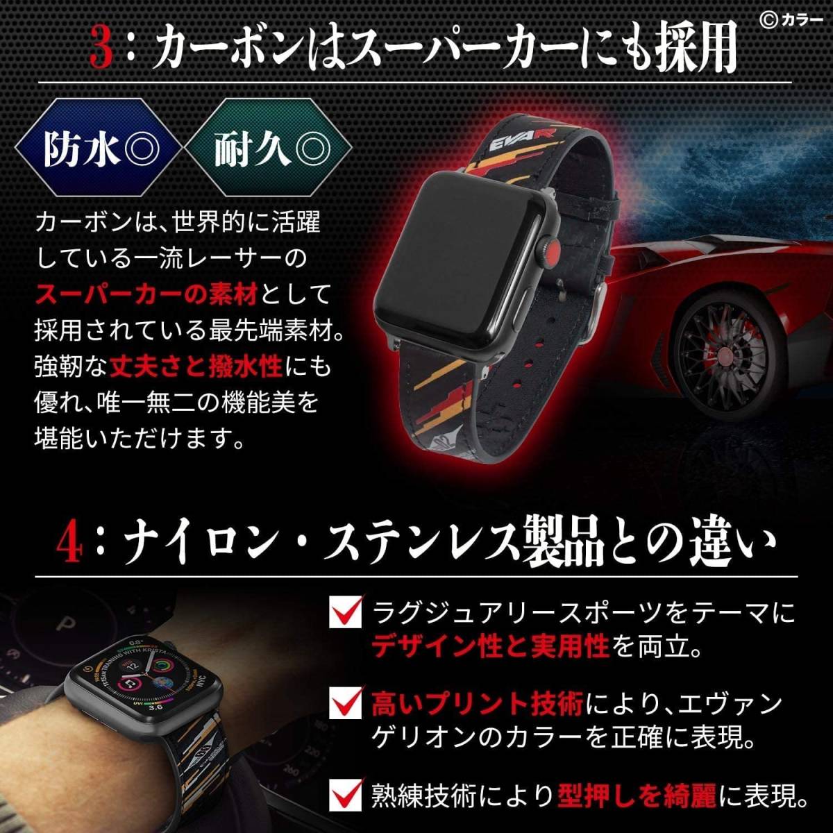 正規品 公式 エヴァンゲリオン レーシング アップルウォッチベルト Apple Watch 全シリーズ 対応 42mm 44mm 零号機 綾波レイ 送料無料_画像4