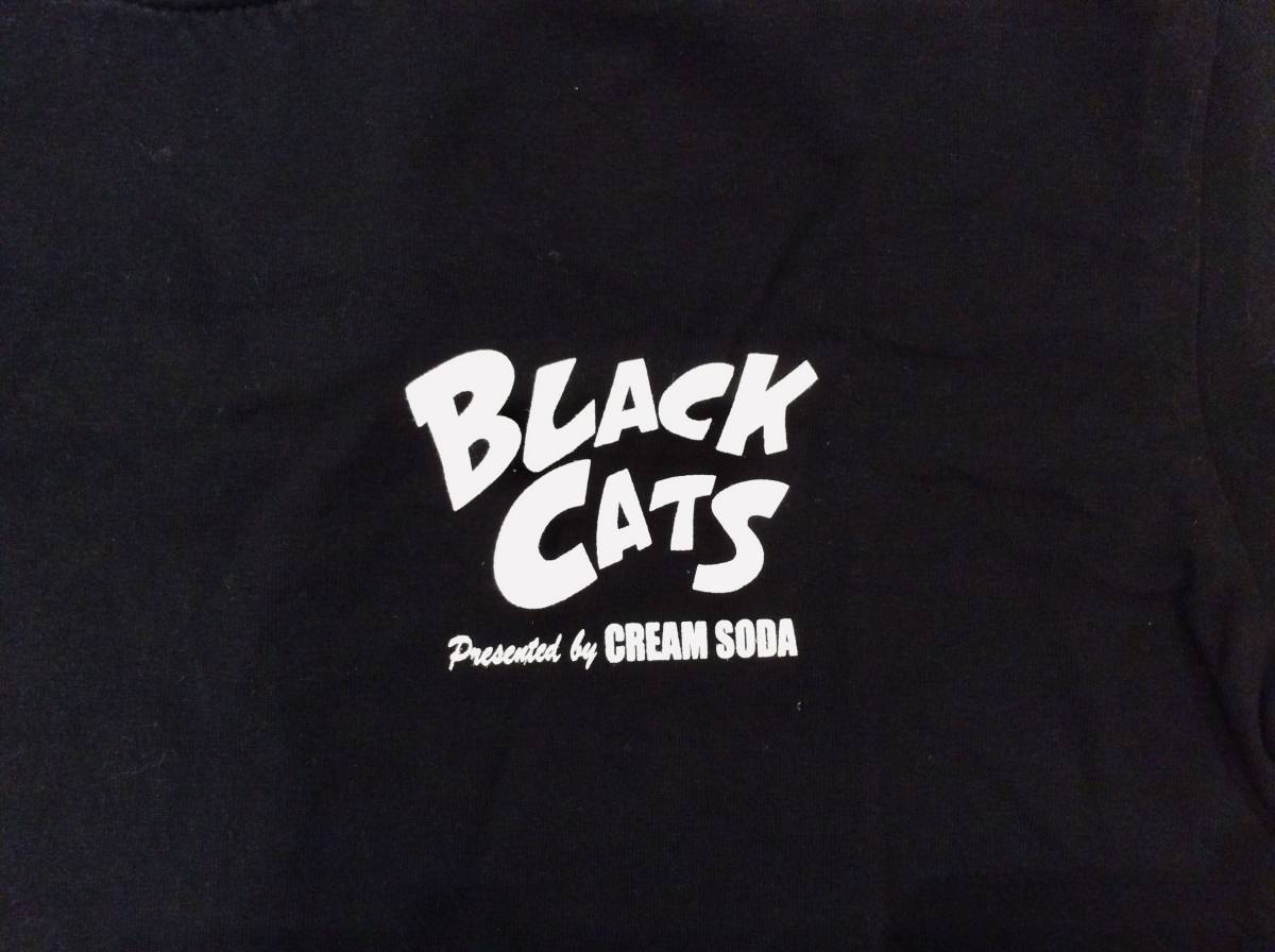 CREAM SODA 50周年 限定 Tシャツ 美品 Lサイズ ウッドベース ネコ 黒 半袖 クリームソーダ ロカビリー ブラックキャッツ ピンクドラゴン_画像4