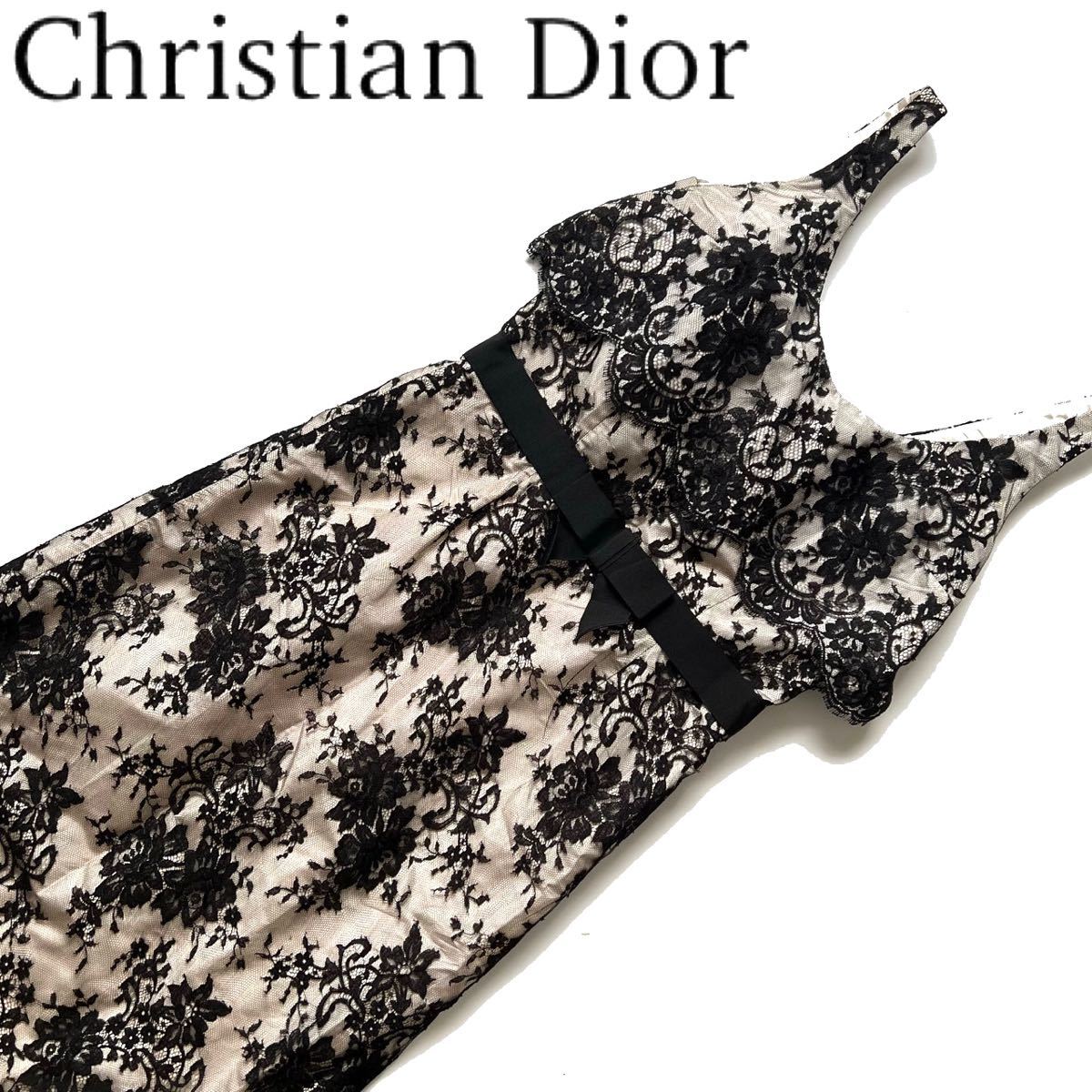 Christian Dior クリスチャンディオール レース ドレス ワンピース 花