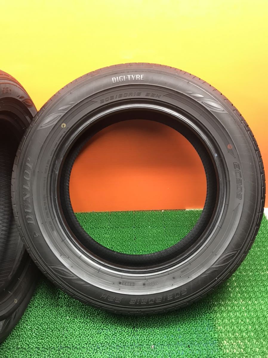 9w-186) 205/60R16 DUNLOP EC202 2022年 8分山 2本_画像3