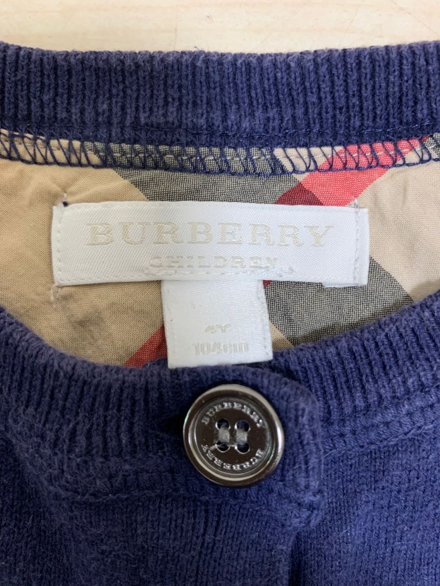 バーバリー　BURBERRY 4Y 104cm カーディガン 紺色