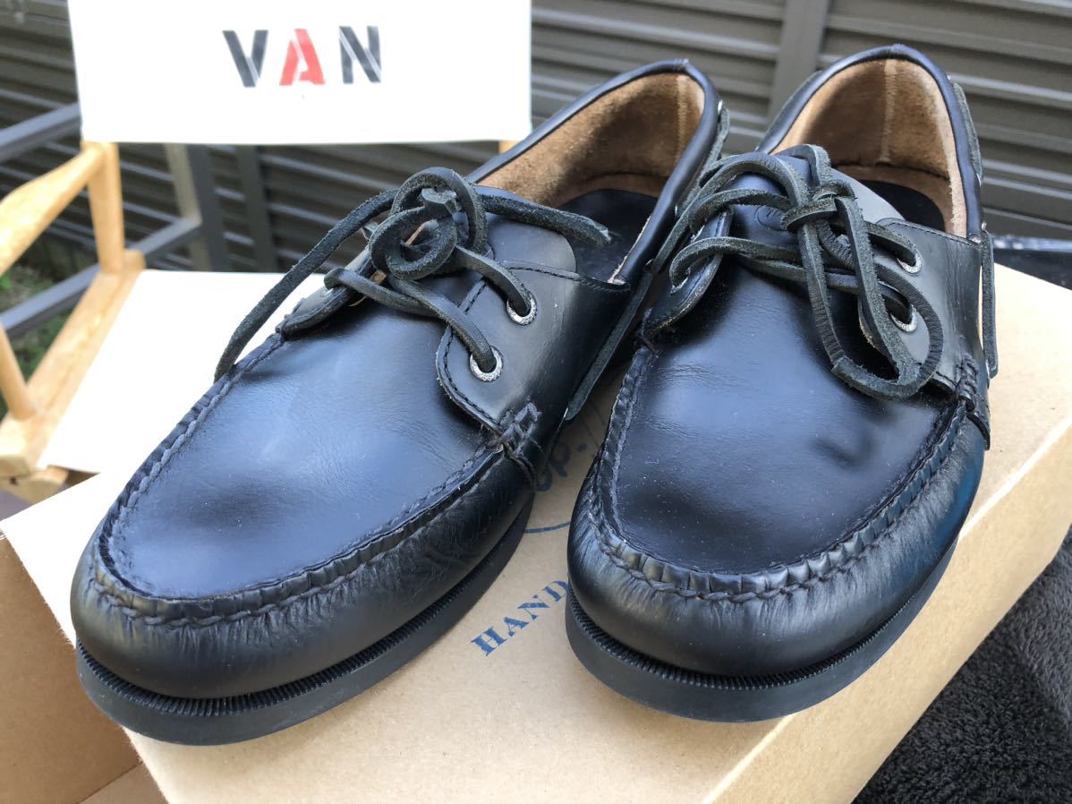 * Showa era .VAN. toy * VAN JAC van jac SPERRY TOP-SIDER BLACK deck shoes USA 8 JPN 26.0