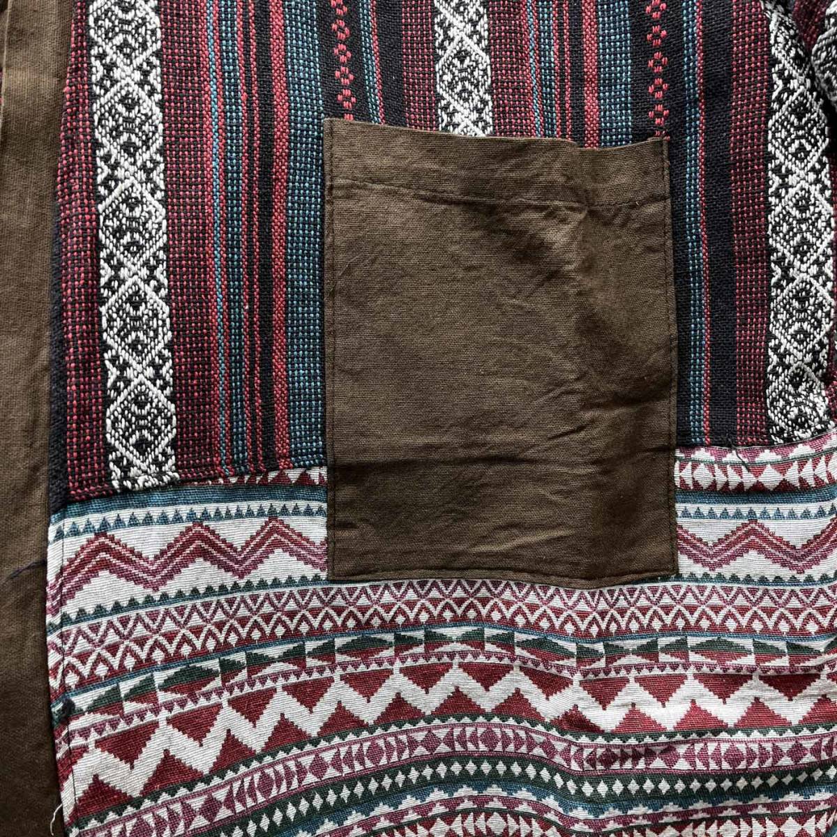 エスニック ロングコート 大きいサイズ 羽織り エスニック柄 民族柄 メンズ レディース フリーサイズ タイ製品 c-148_画像5