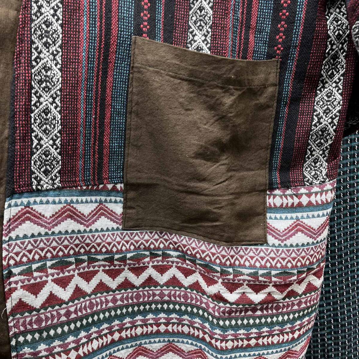 エスニック ロングコート 大きいサイズ 羽織り エスニック柄 民族柄 メンズ レディース フリーサイズ タイ製品 c-148_画像4