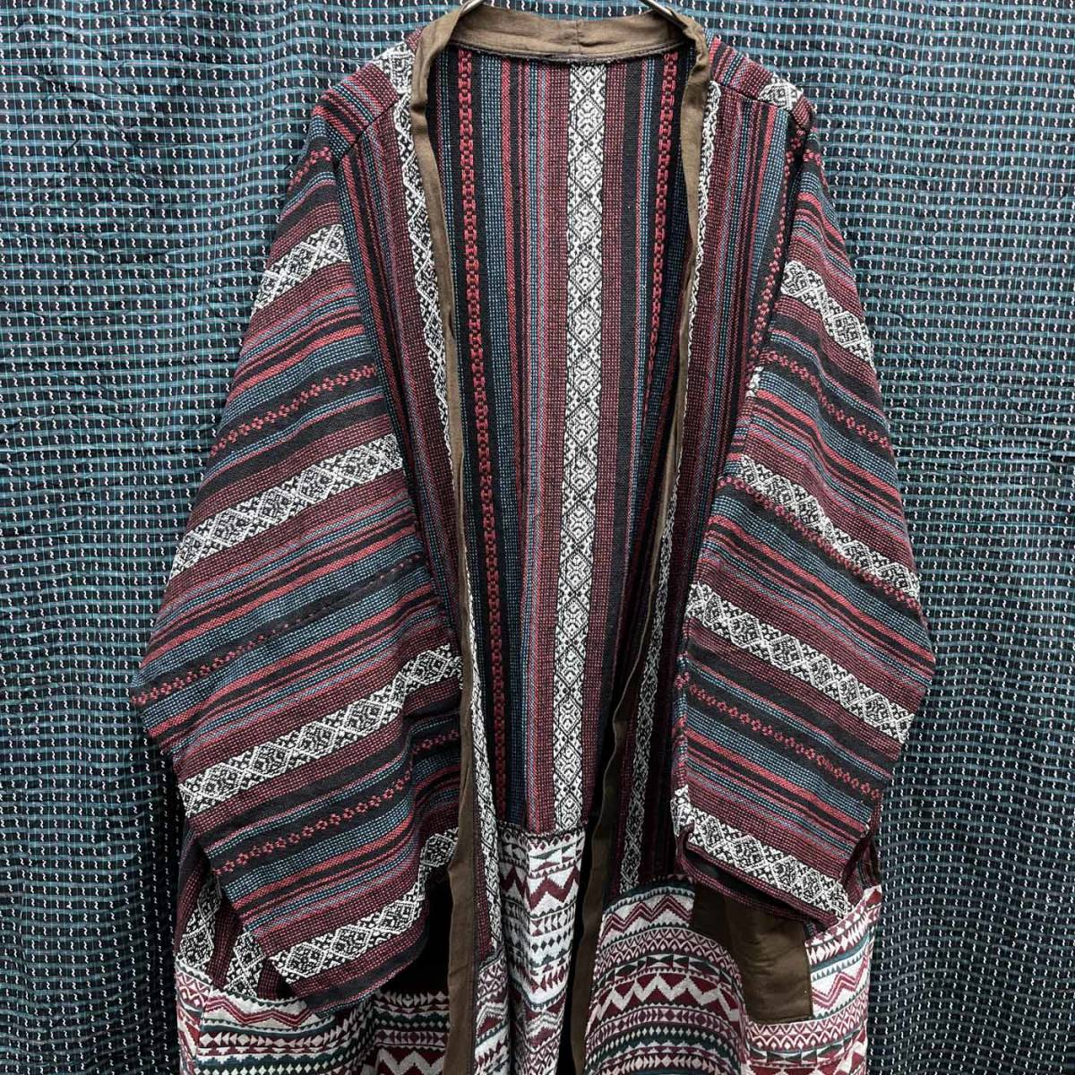 エスニック ロングコート 大きいサイズ 羽織り エスニック柄 民族柄 メンズ レディース フリーサイズ タイ製品 c-148_画像1