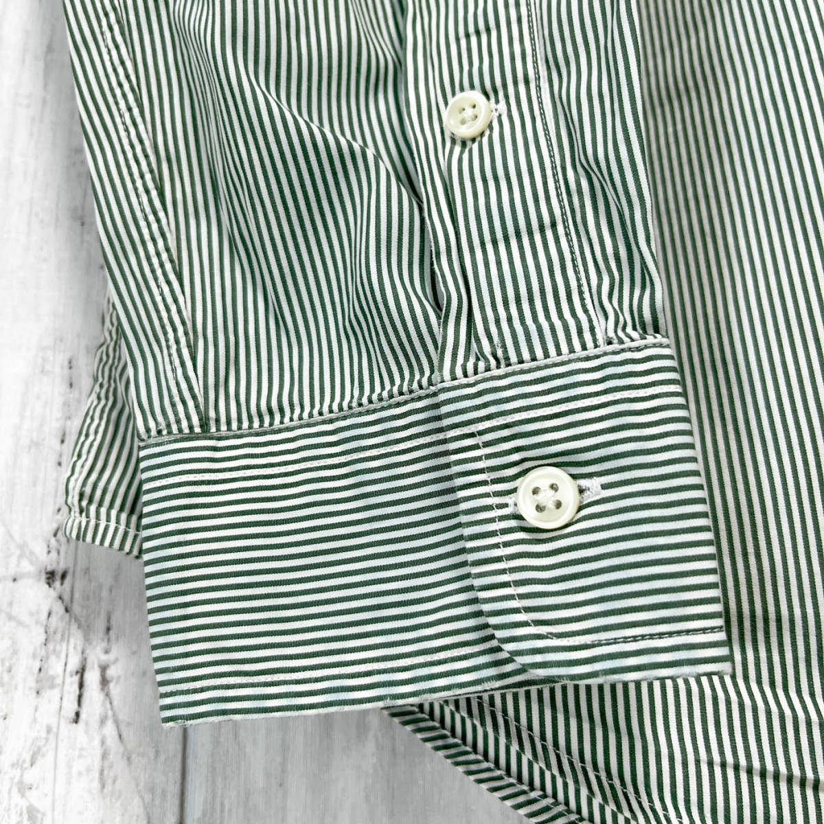 ラルフローレン Ralph Lauren ストライプシャツ 長袖シャツ メンズ ワンポイント コットン100% Mサイズ 3‐923_画像6