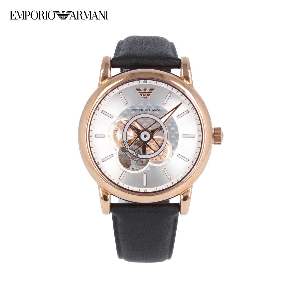 新品★EMPORIO ARMANI エンポリオ アルマーニ 腕時計 AR60013★オートマチック 自動巻き メカニカル アナログ ピンクゴールド レザー
