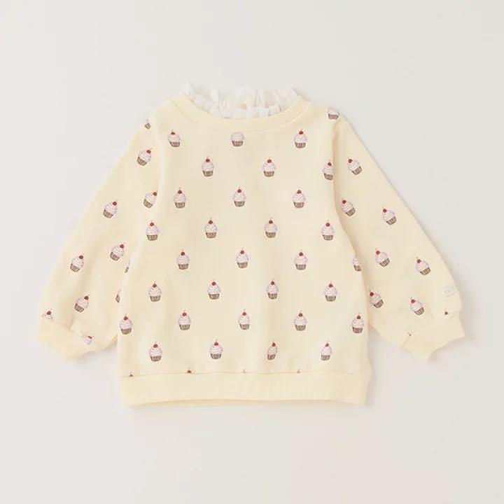 ☆petit mainプティマイン☆カップケーキ総柄トレーナー☆アイボリー100cm☆ブランシェス☆アプレレクール☆メゾピアノ☆_画像1