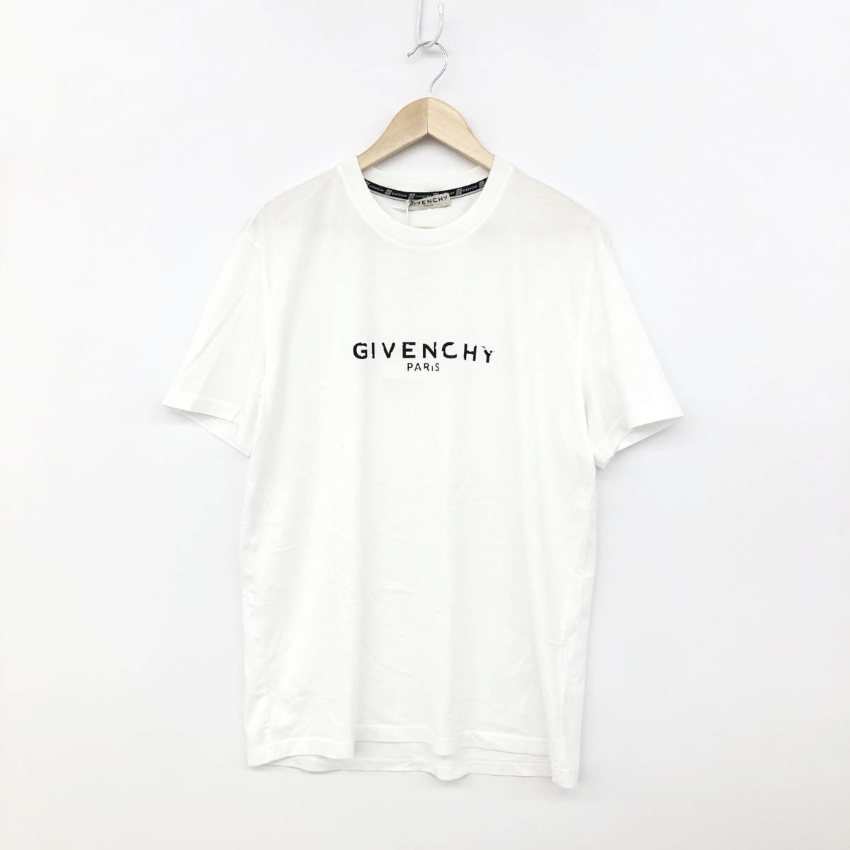 未使用品◆GIVENCHY ジバンシィ 半袖カットソー 大きいサイズXL◆ ホワイト コットン メンズ デストロイロゴ トップス Tシャツ