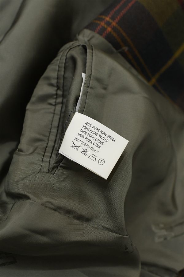 E302/美品 最高級 イギリス製 DAKS Signature テーラードジャケット ブレザー チェック 3つボタン 総裏 ノーベント ウール 40 L 緑_画像8