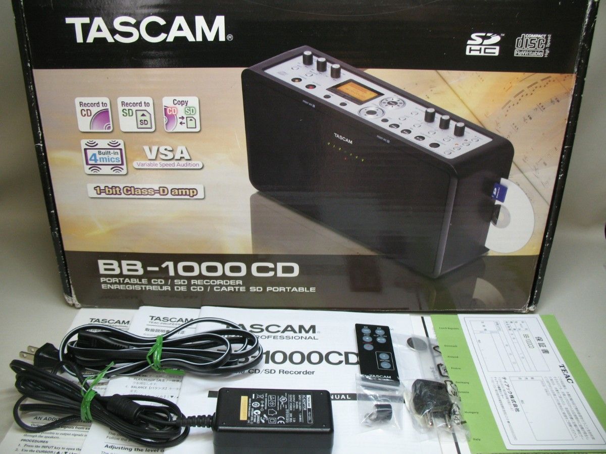 TASCAM BB-1000CD ポータブルCD/SDレコーダー 中古難あり|Yahoo TASCAM BB-1000CD ポータブルCD/SDレコーダー 中古難あり|Yahoo