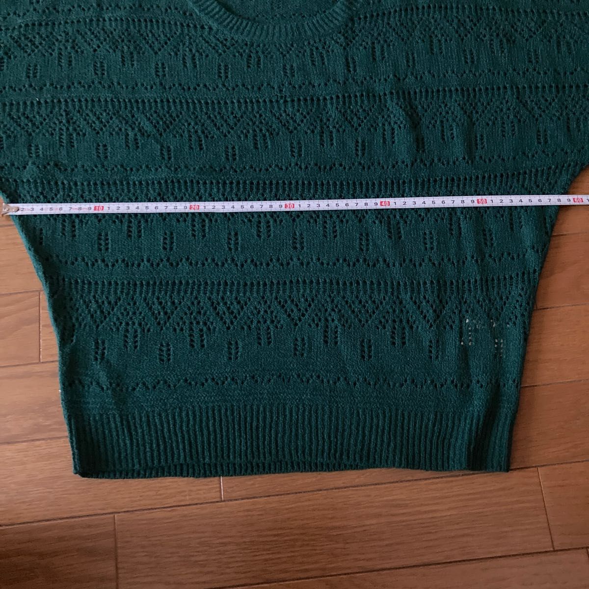 五分袖ニット　透かし編み