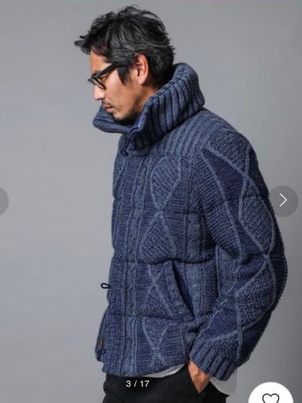 The DUFFER of ST GEORGE [INDIGO LABEL] HIGH NECKED CABLE KNIT DOWN