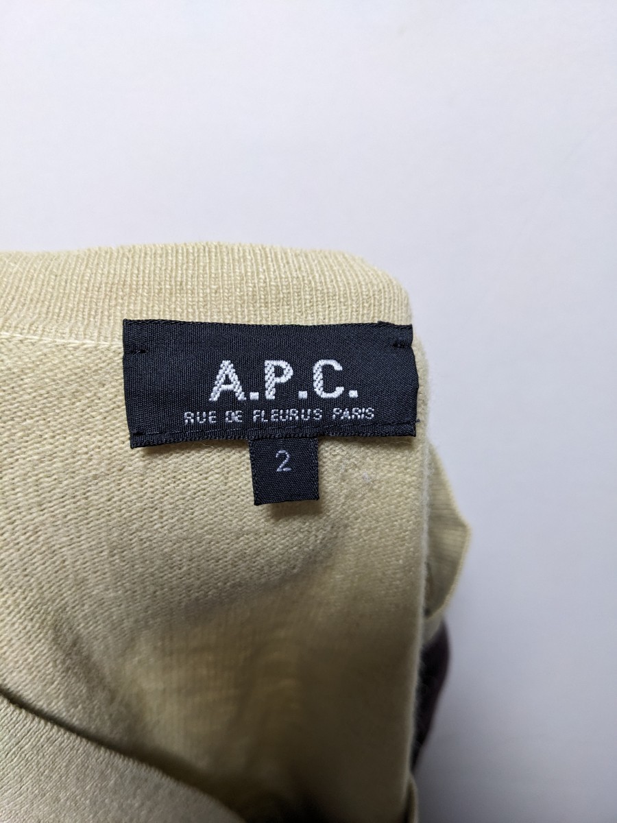 A.P.C. アーペーセー　2サイズ　ウールセーター　ニットセーター　MADE IN ITALY イタリア製　Vネックセーター_画像5