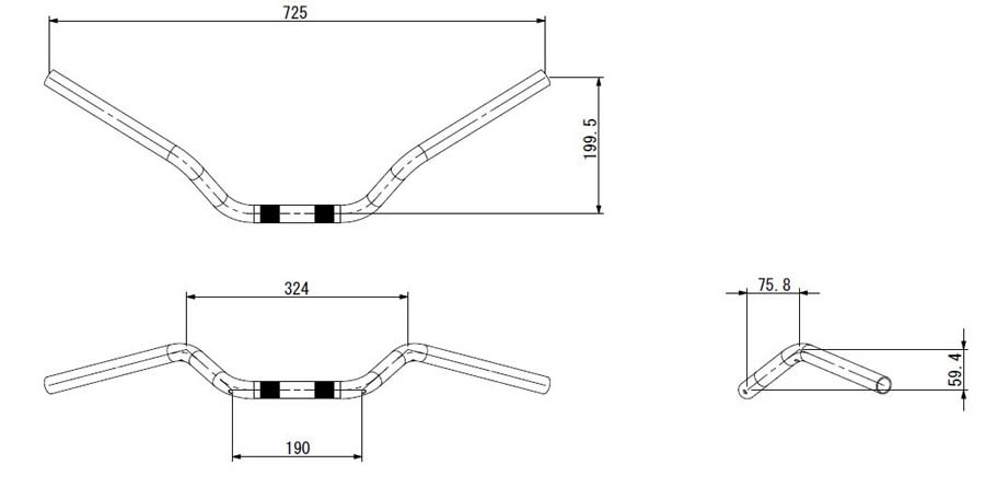 EFFEX EZ FIT BAR 50mmバック ブラック XL1200X／883N 10-15_画像2