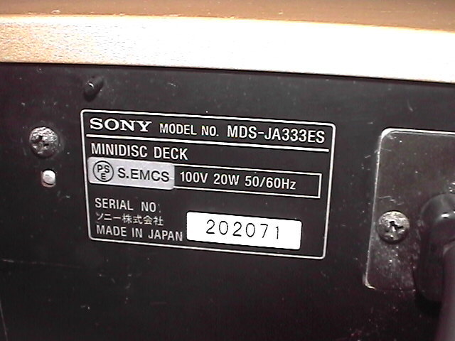 録音・再生OK / 完動品 SONY / ソニー MDS-JA333ES MDデッキ/MDレコーダー リモコン付き