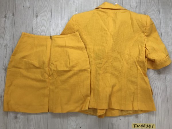 TROPHEE トロフィー レディース 半袖ボタンジャケット・ミニスカート スーツ上下セットアップ 42 黄色_画像3
