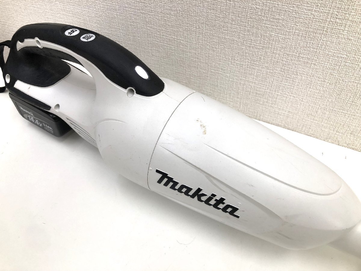 ▲二宮店▲【中古品】A-9 makita マキタ 14.4V 充電式クリーナ CL141FD ハンディ クリーナー 掃除機 バッテリー BL1430 充電器付き_画像3