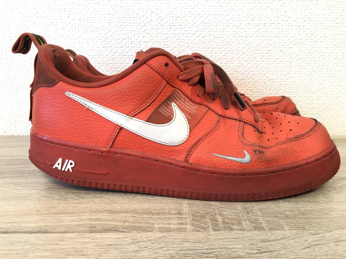 NIKE ナイキ エアフォース ユーティリティ AIR FORCE1 30cm Team Orange オレンジ スニーカー メンズ AJ7747-800 引き取り可の画像3