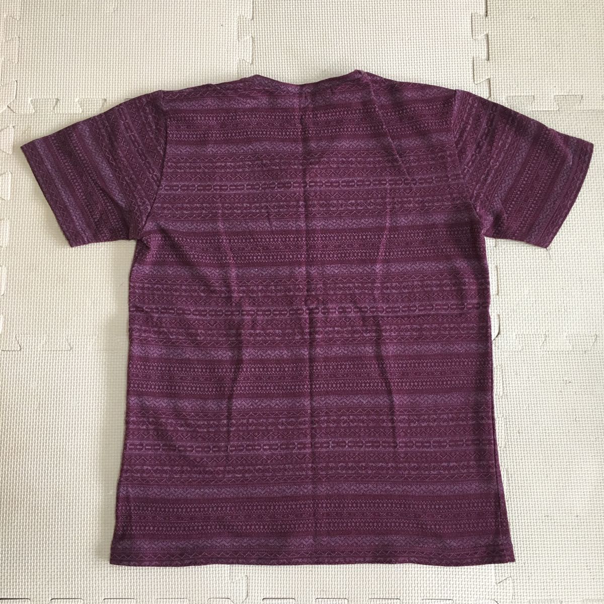 ナノユニバース nanouniverse 半袖Tシャツ Vネック 紫 サイズM 美品