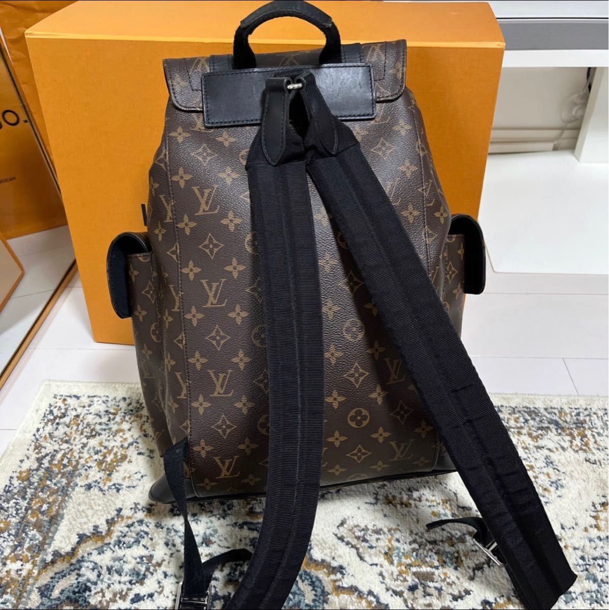 【国内正規品】 LOUIS VUITTON LV モノグラム・マカサー クリストファーMM バックパック M43735新品同様