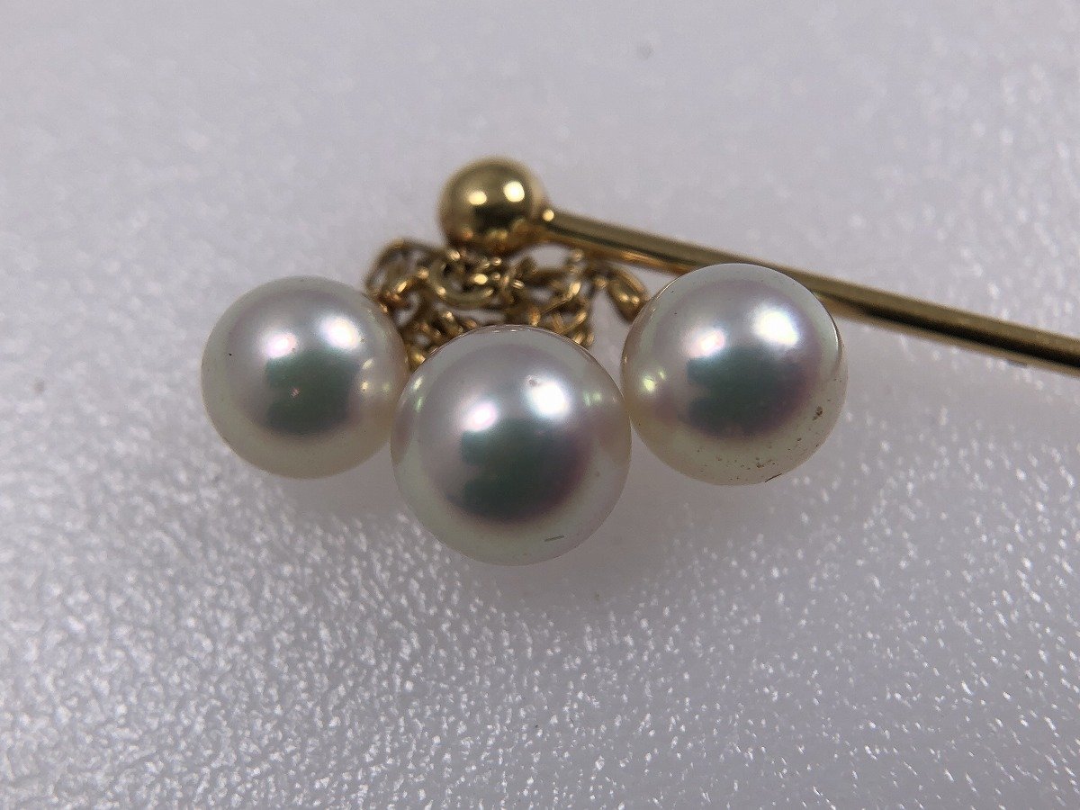 ＭIKIMOTO ミキモト パール ピンブローチ 金具 K18 あこや 真珠[224588_画像5