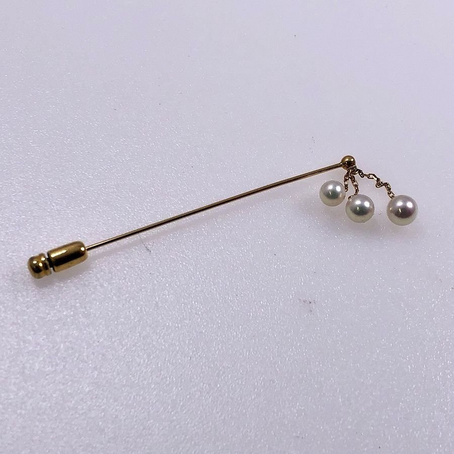 訳あり MIKIMOTO 真珠[224588 あこや K18 金具 ピンブローチ パール ミキモト その他 訳あり MIKIMOTO 真珠[224588 あこや K18 金具 ピンブローチ パール ミキモト その他