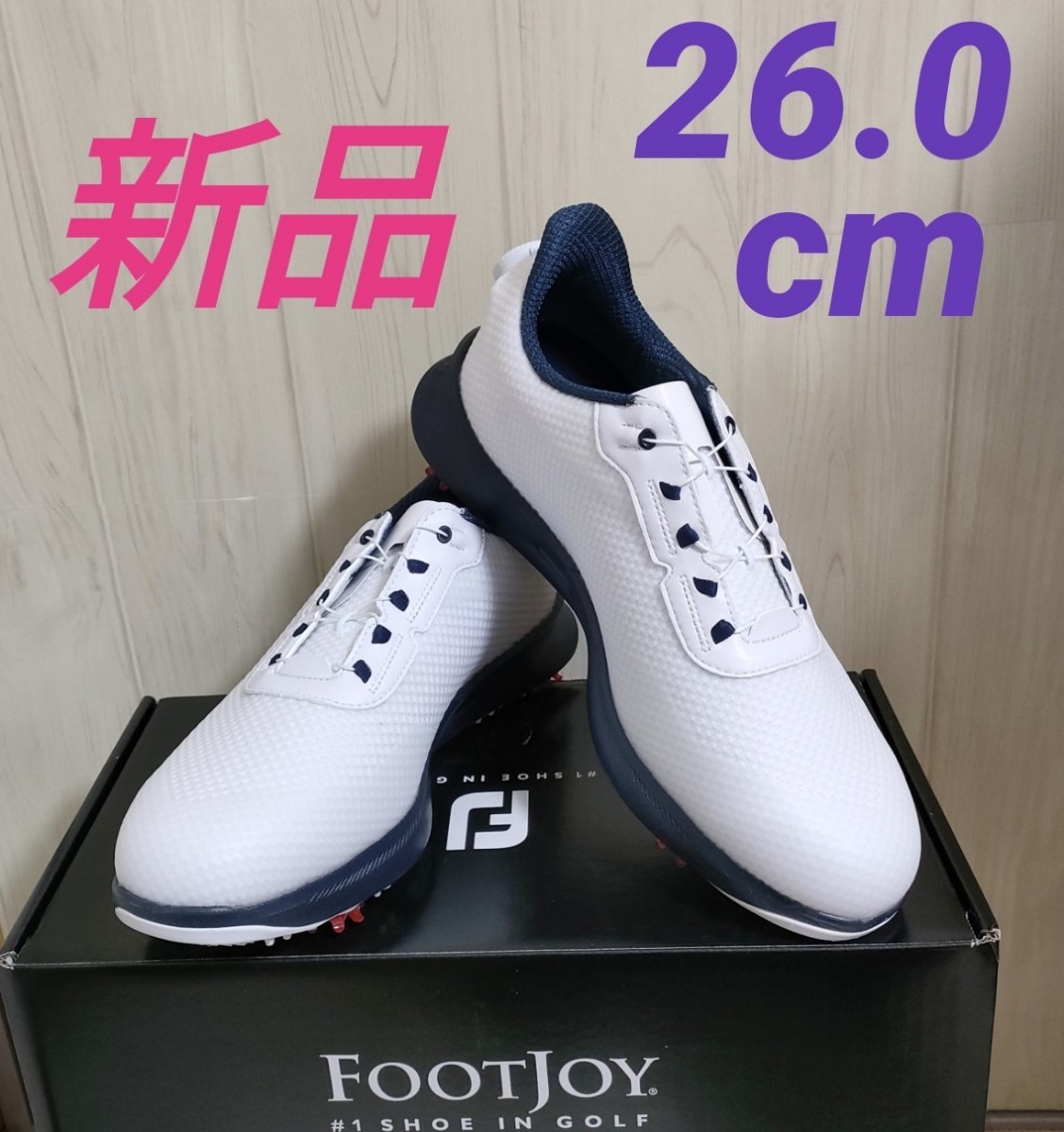 【新品】フットジョイ　FootJoy　 ATAK BOA アタック ボア ソフトスパイク メンズ ゴルフシューズ 日本正規品　26cm　ホワイト