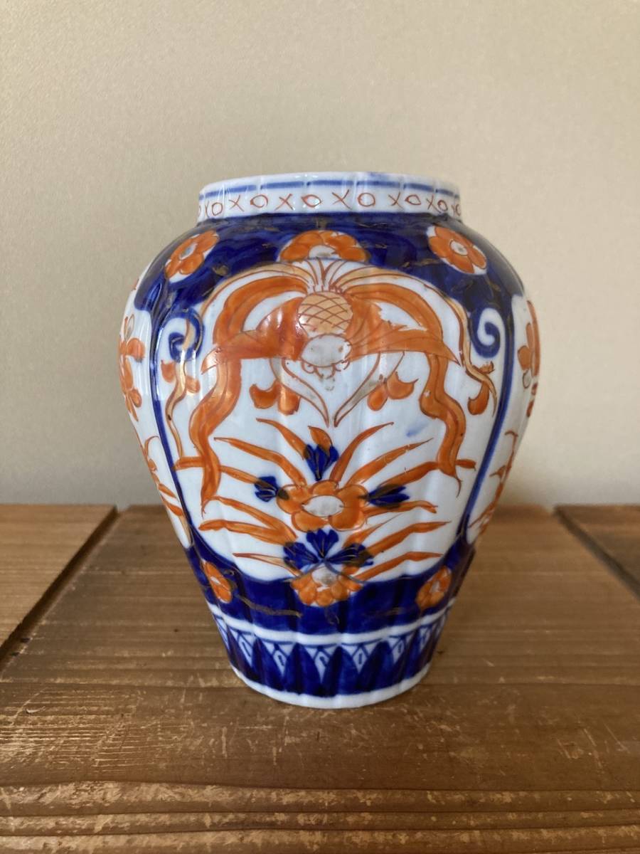 家船】古伊万里 色絵沈香壺 幕末期-