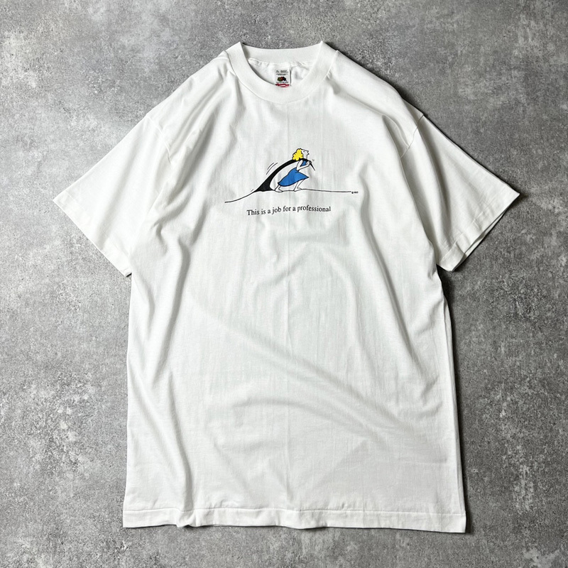 デッドストック 90s 企業物 メッセージ プリント 半袖 Tシャツ XL / 90年代 企業 オールド シングル キャラクター_画像1