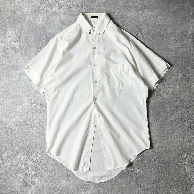 60s Tapered and Tails 無地 コットン タブカラー 半袖 シャツ / 60年代 ビンテージ ホワイト 白