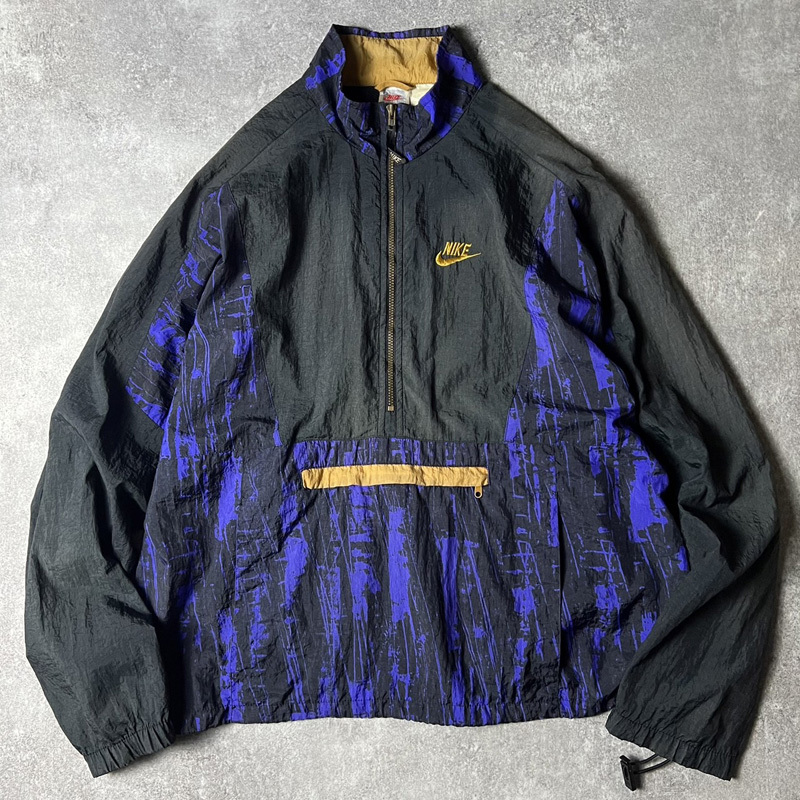 90s NIKE 初期 銀タグ ハーフジップ プルオーバー ナイロン