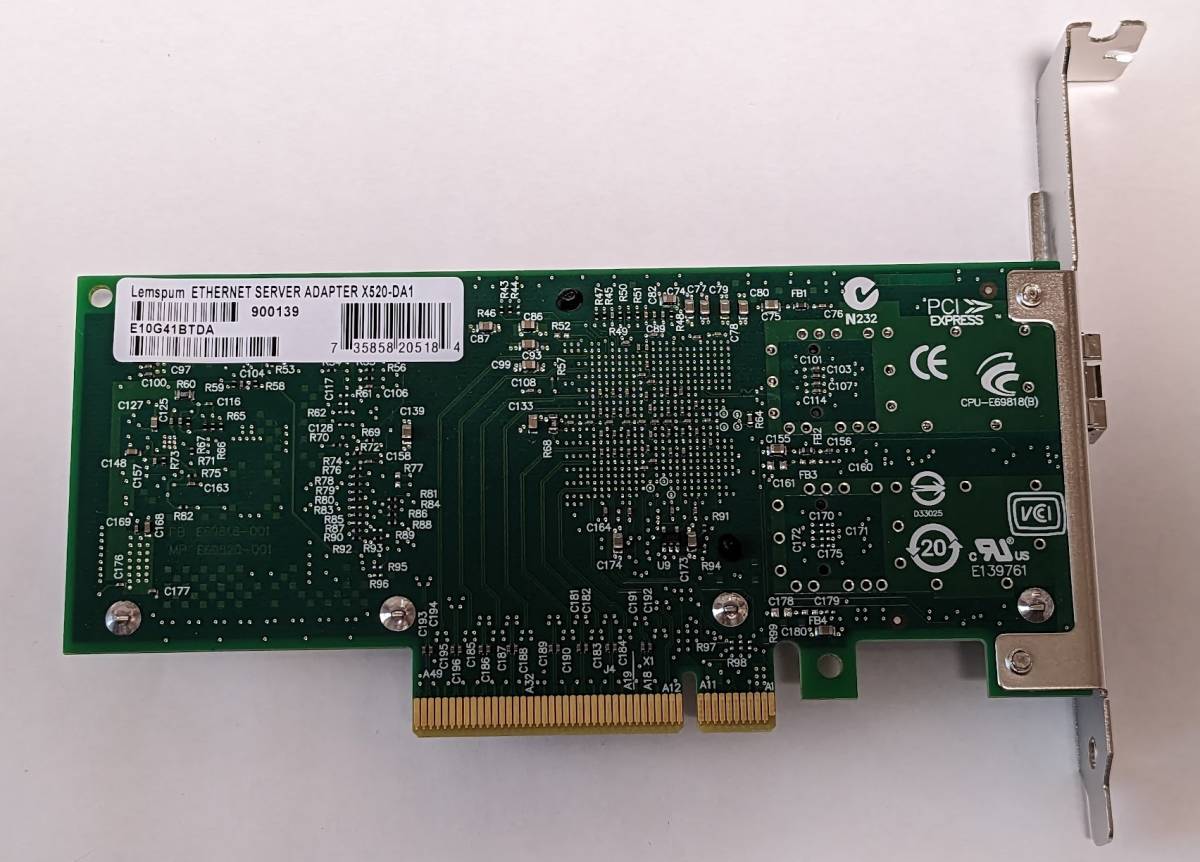 K Lemspum intel X520-DA1 SFP+ 10Gbps PCI-E ネットワークアダプタ ネットワークカード LAN 1ポート 10G SFP_画像2