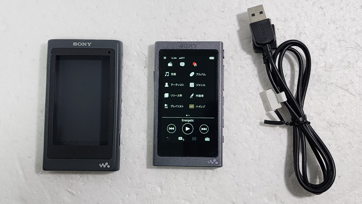 ■NW-A36　32GB タッチパネル ハイレゾ対応 グレイッシュブラック Bluetooth ノイズキャンセリング microSD対応 バッテリー良好！_画像2
