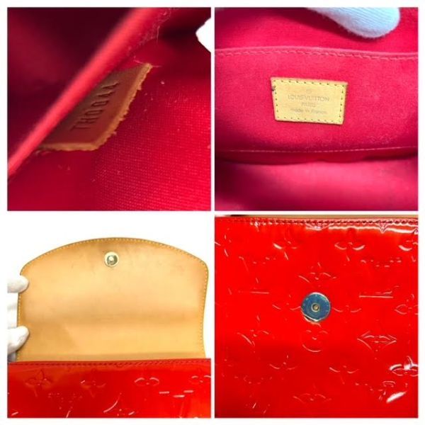 仙55　Louis Vuitton ビスケインベイPM M91291 モノグラム ヴェルニ ルージュ レッドカラー ハンドバッグ ルイヴィトン 付属品あり_画像8