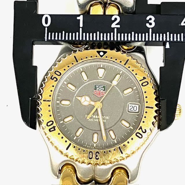 仙105【稼動品】TAG HEUER WG1120-KO セルシリーズ プロフェッショナル200 タグホイヤー クォーツ シルバー×ゴールド メンズ 腕時計_画像7