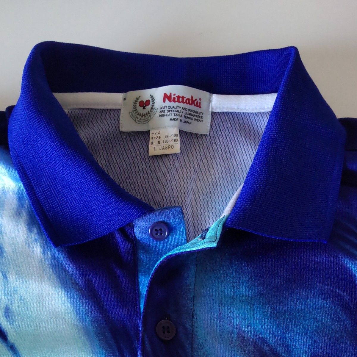 Nittaku 卓球 ユニフォーム 試合 ゲームシャツ ウェア 半袖 シャツ ポロシャツ 薄手 メンズ Lサイズ 日本製 ニッタク