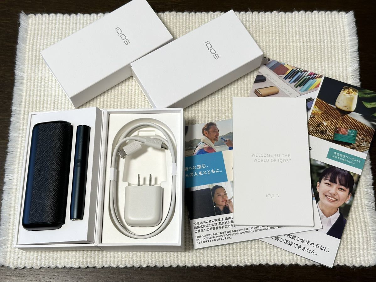 美品 使用わずか IQOS アイコス ILUMA イルマ プライム オブシディアンブラック 黒 新品 未使用 パワーアダプター・チャージングケーブル付_画像1