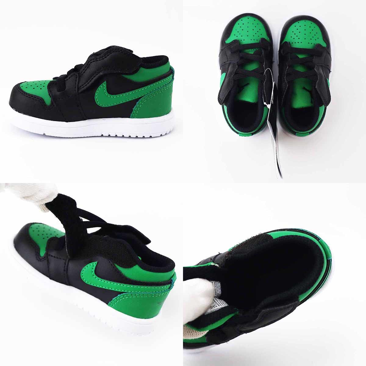 [ new goods ]NIKE Nike Jordan 1 LOW ALT baby shoes sneakers 9cm CI3436-065 domestic regular goods black / green 