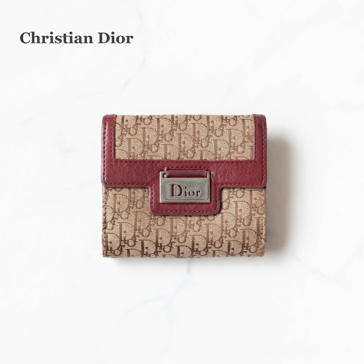 新発売 【Christian Dior】クリスチャンディオール 二つ折り財布