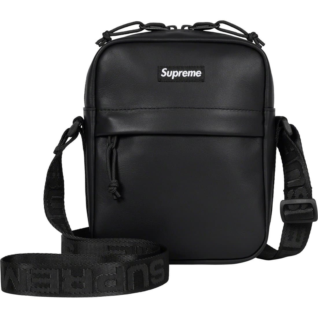 国内正規品 Supreme Leather Shoulder Bag Black 黒 ブラック