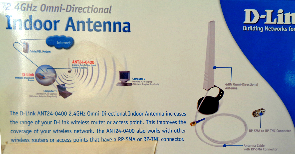 新古品 無線LANルーター用室内アンテナ D-Link Indoor Antenna 2.4GHz Wireless Indoor Antenna_画像2