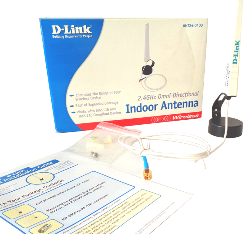 新古品 無線LANルーター用室内アンテナ D-Link Indoor Antenna 2.4GHz Wireless Indoor Antenna_画像3