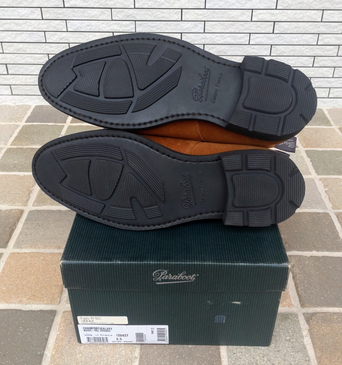 パラブーツ paraboot chamfort シャンフォート サイドゴアブーツ スエード サイズ6.5(約25cm) 未使用 コニャック(ブラウン)