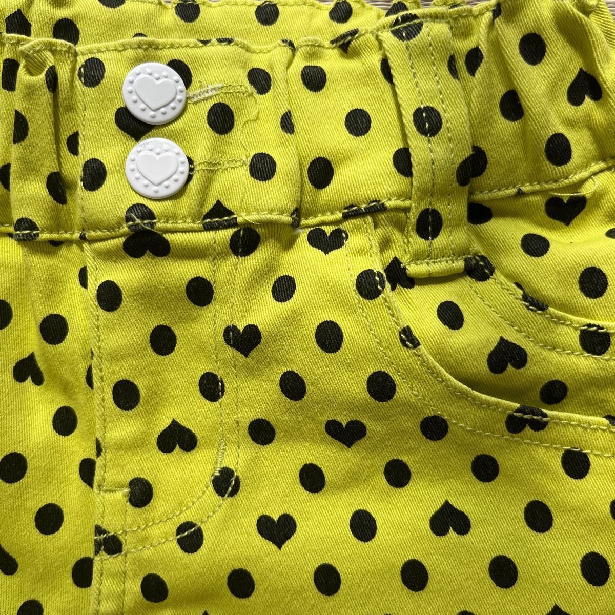 ブーミールーミー　ショートパンツ　蛍光イエロー　ポケット付き　110サイズ　美品