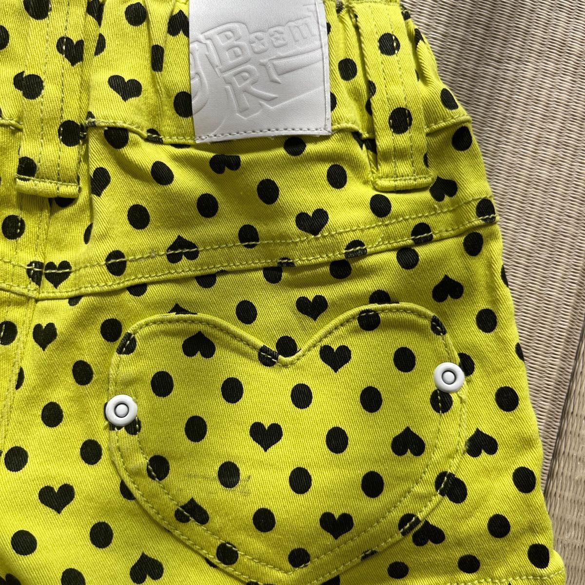 ブーミールーミー　ショートパンツ　蛍光イエロー　ポケット付き　110サイズ　美品